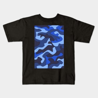 Blue Camouflage Kids T-Shirt